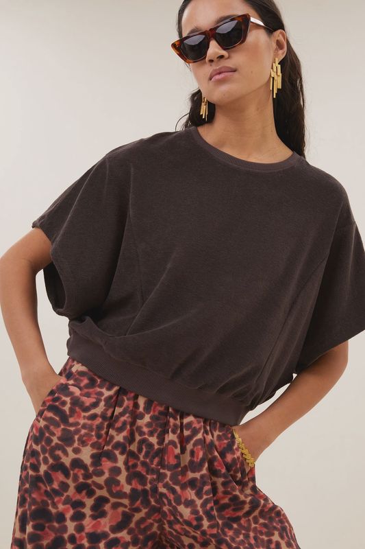 ByBar | Nuki slub top | Coffee bean