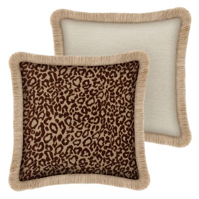 Palais cushion Maya chocolate &amp; Raffia (outdooor filling)