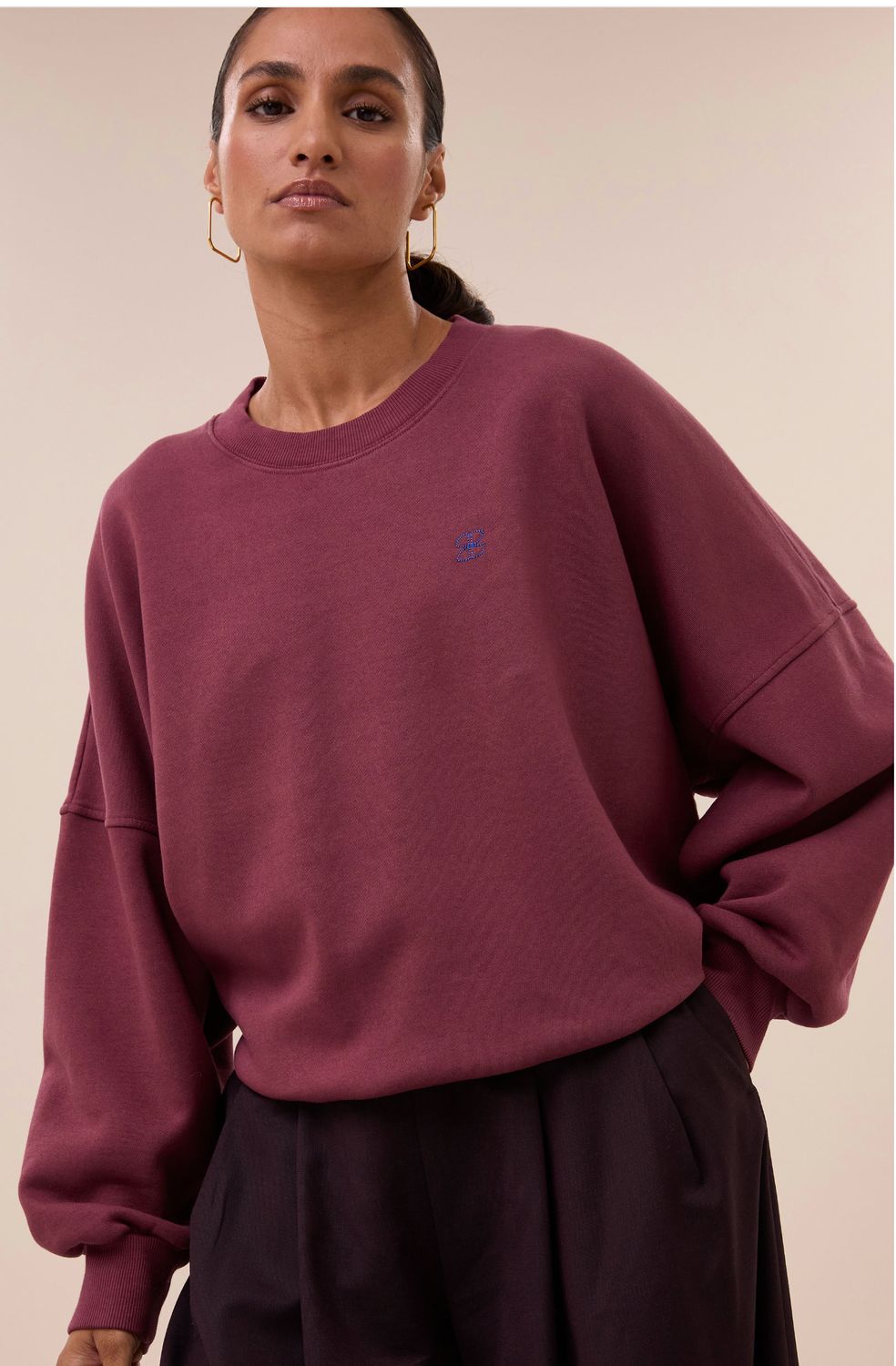 By Bar | Malyn logo sweater, burgundy crush