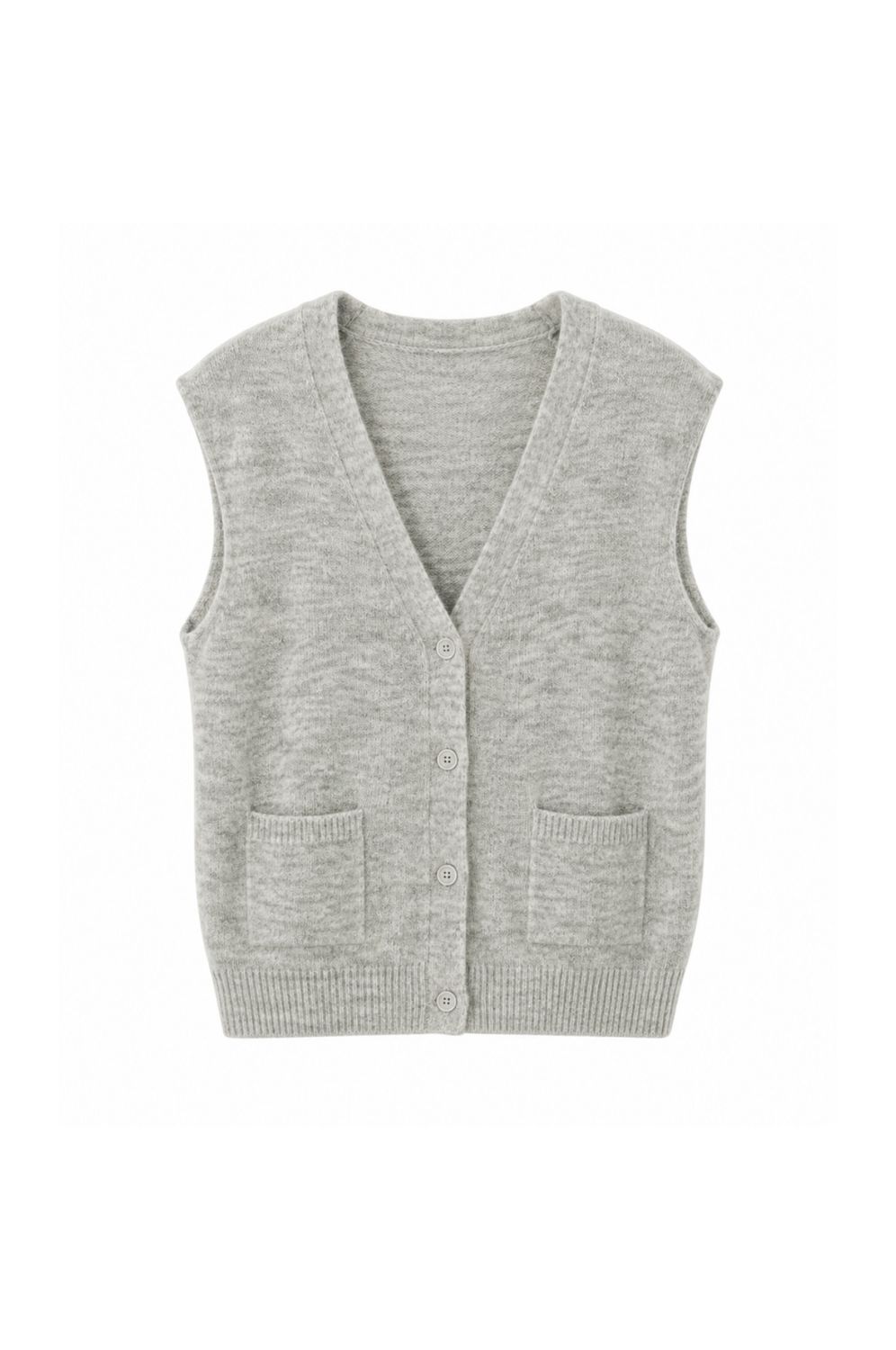 Twins the Labelsleeveless buttoned cardigan light grey