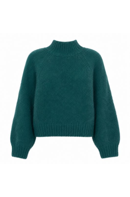 Twins long-sleeve flared solid mock-neck sweater DUCK