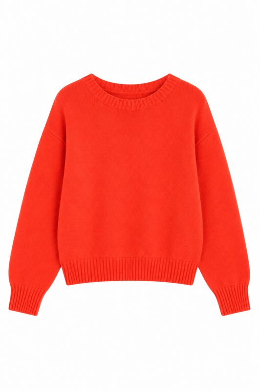 Twins long sleeve boat-neck sweater fire