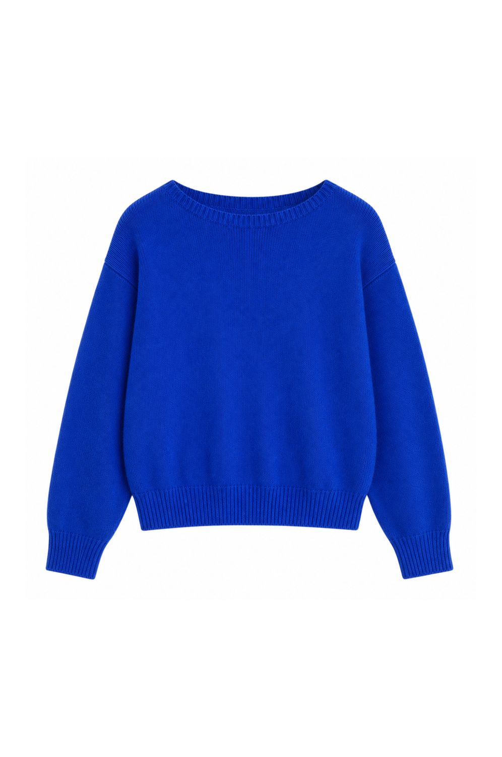 Twins long sleeve boat-neck sweater electric blue