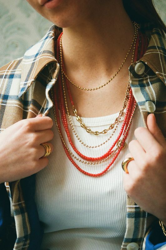 Bonnie studios | Tommy coral orange necklace