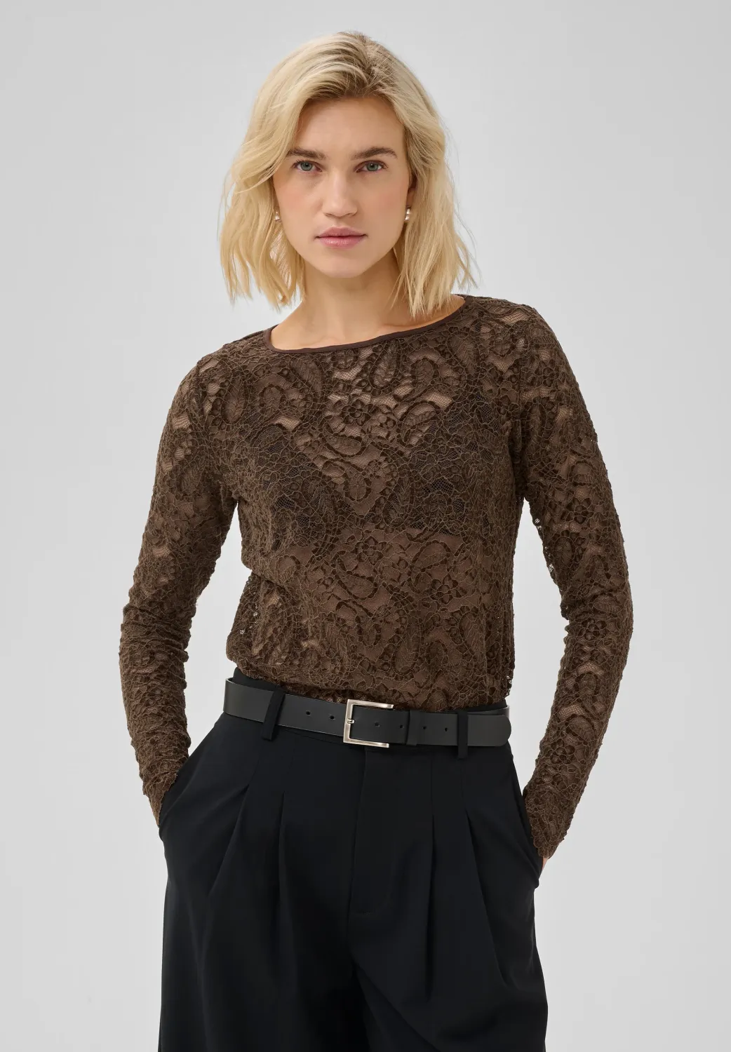 MEW | Salvi lace blouse | dark brown