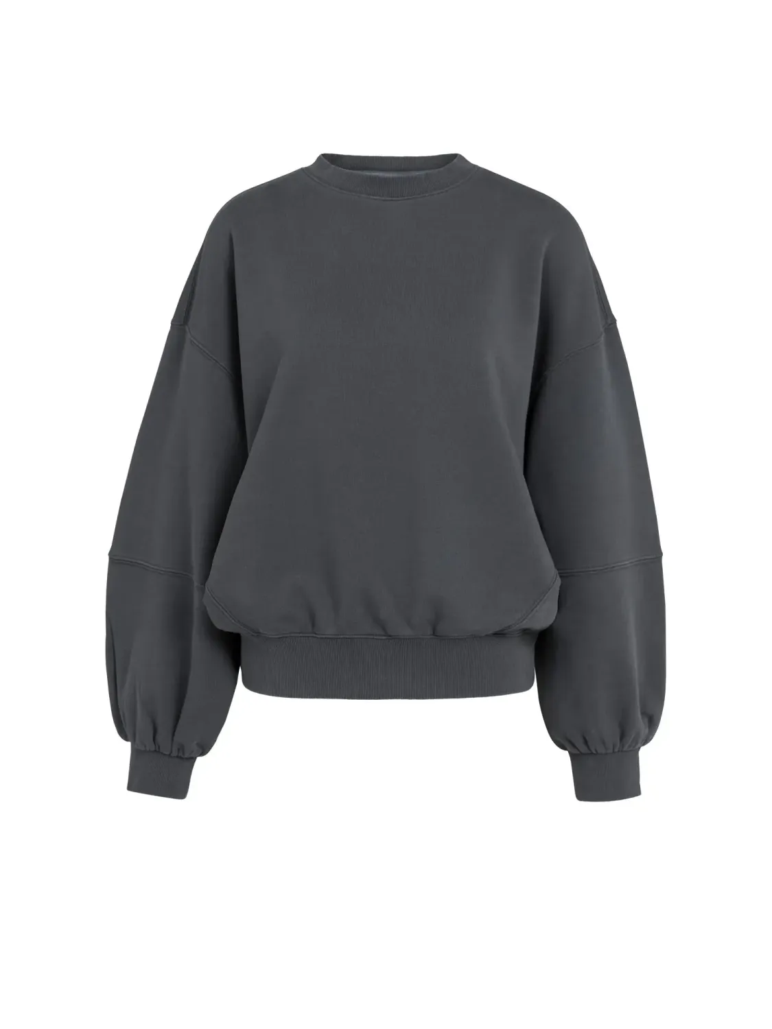 YAYA Oversized sweater met ballonmouwen hole black