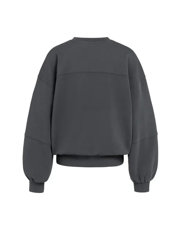 YAYA Oversized sweater met ballonmouwen hole black