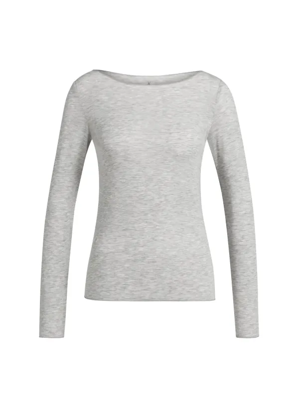 Yaya top met boothals en lange mouwen