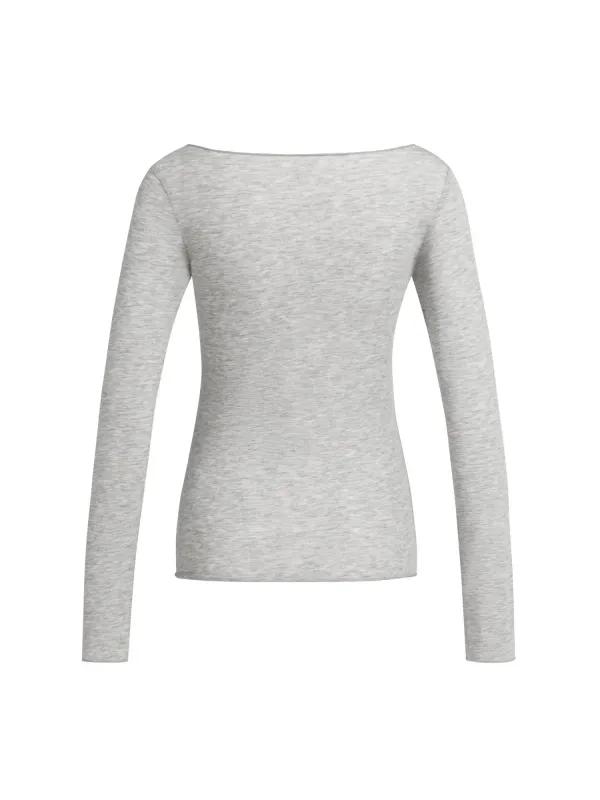 Yaya top met boothals en lange mouwen