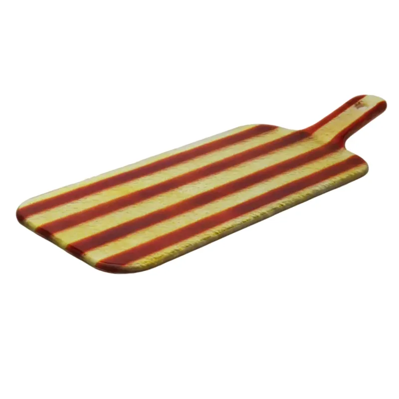 Artisano platter hand small 38x15 amber &amp; brown