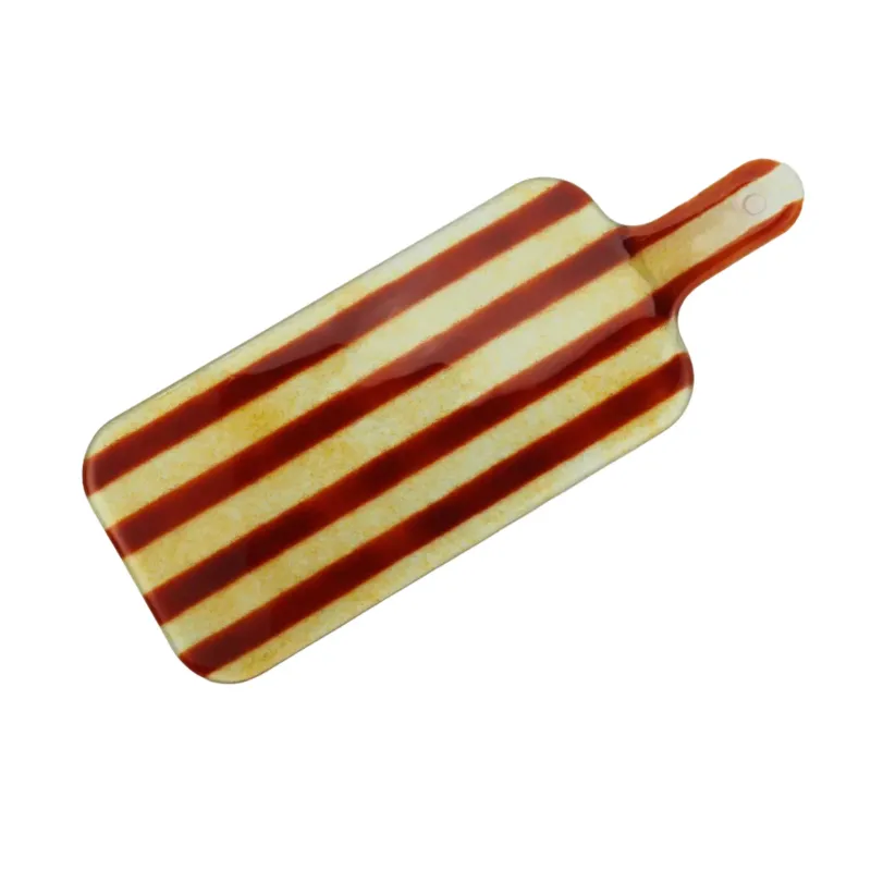 Artisano platter hand small 38x15 amber &amp; brown