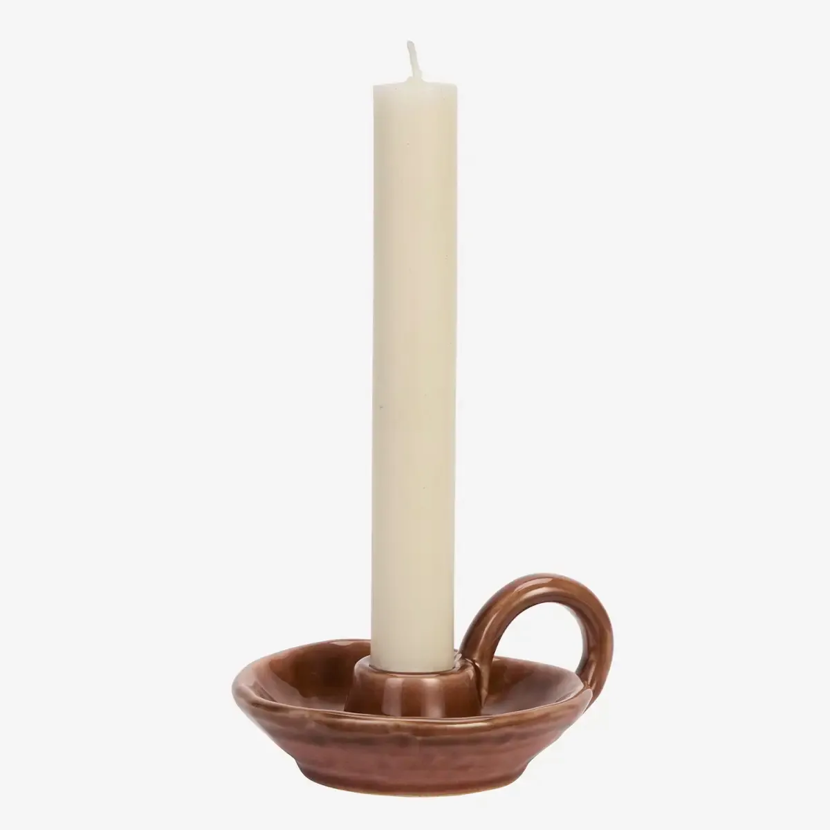 Madam Stoltz Stoneware candle holder Brick