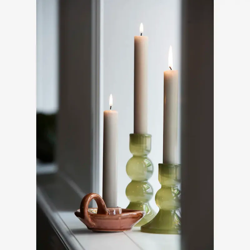 Madam Stoltz Stoneware candle holder Brick