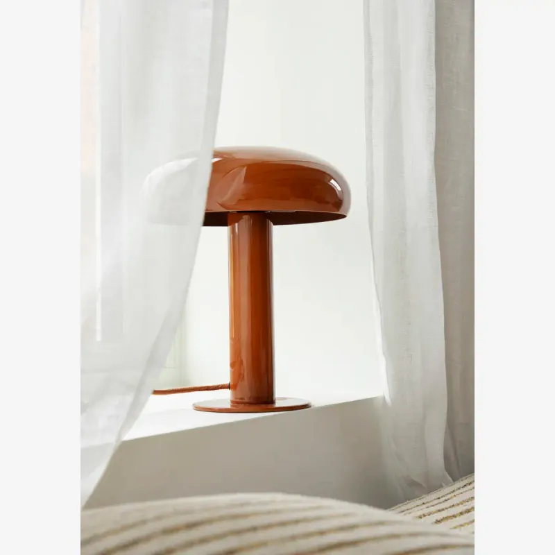 Madam Stoltz Enamel table lamp rust