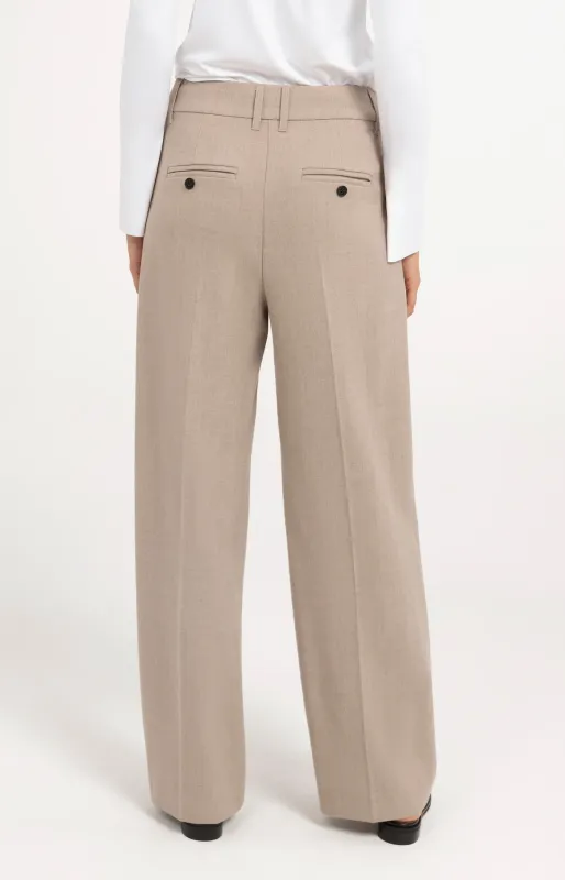 Yaya | zacht geweven pantalon met wijde pijpen
