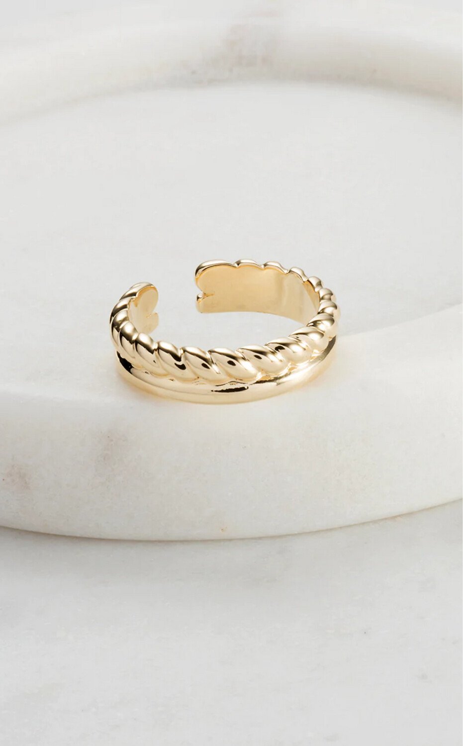 Rope Adjustable Ring, Colour: Gold