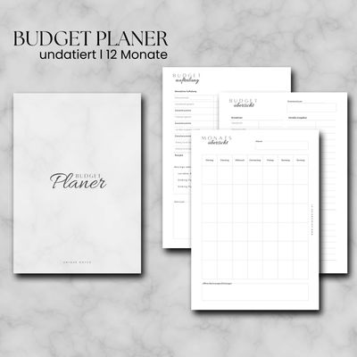 Budget Planer 12-Monate undatiert Kalendereinlagen A5