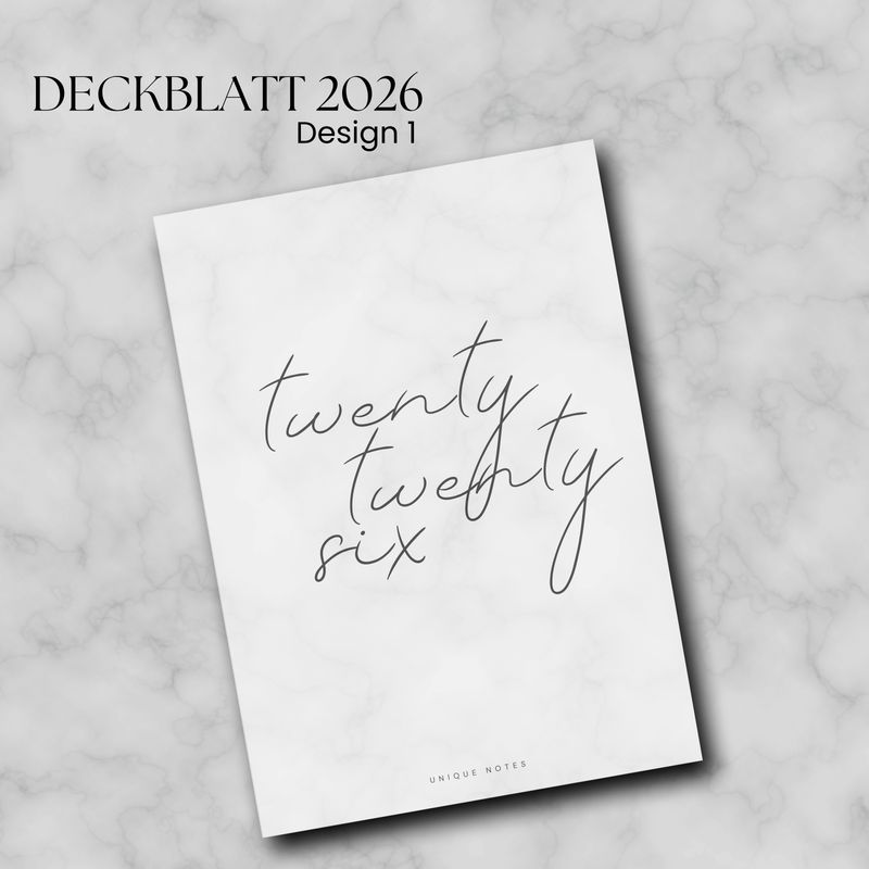 Deckblatt &quot;2026&quot; l Transparent l Kalendereinlage A5