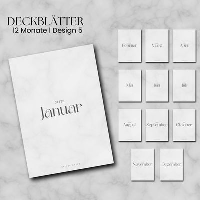 12 Monats Deckblätter l 2026 l (datiert) Kalendereinlagen