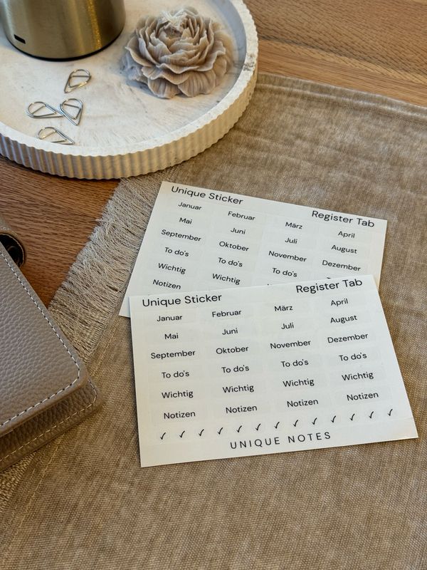 Register | Planer Sticker Transparent