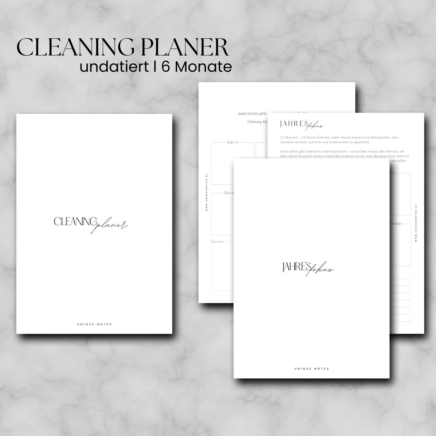 A5 l Cleaning Planer l 6 Monate l undatiert l Kalendereinlage