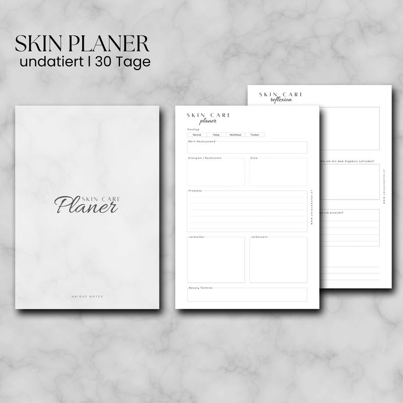 SkinCare Planer l undatiert l Kalendereinlagen