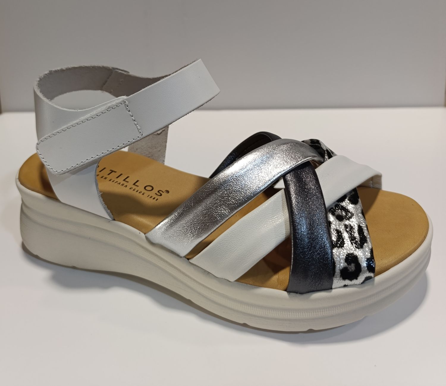 Sandalia cuña PITILLOS tricolor 11294