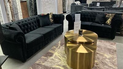 Model Chester set in 2+3 zits Croco Zwart