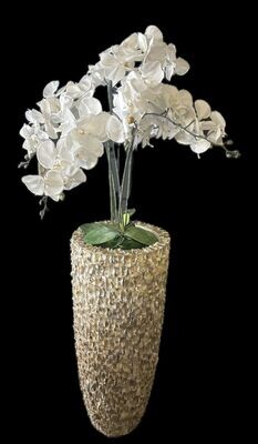 Kunst bloem Orchidee wit groen accenten