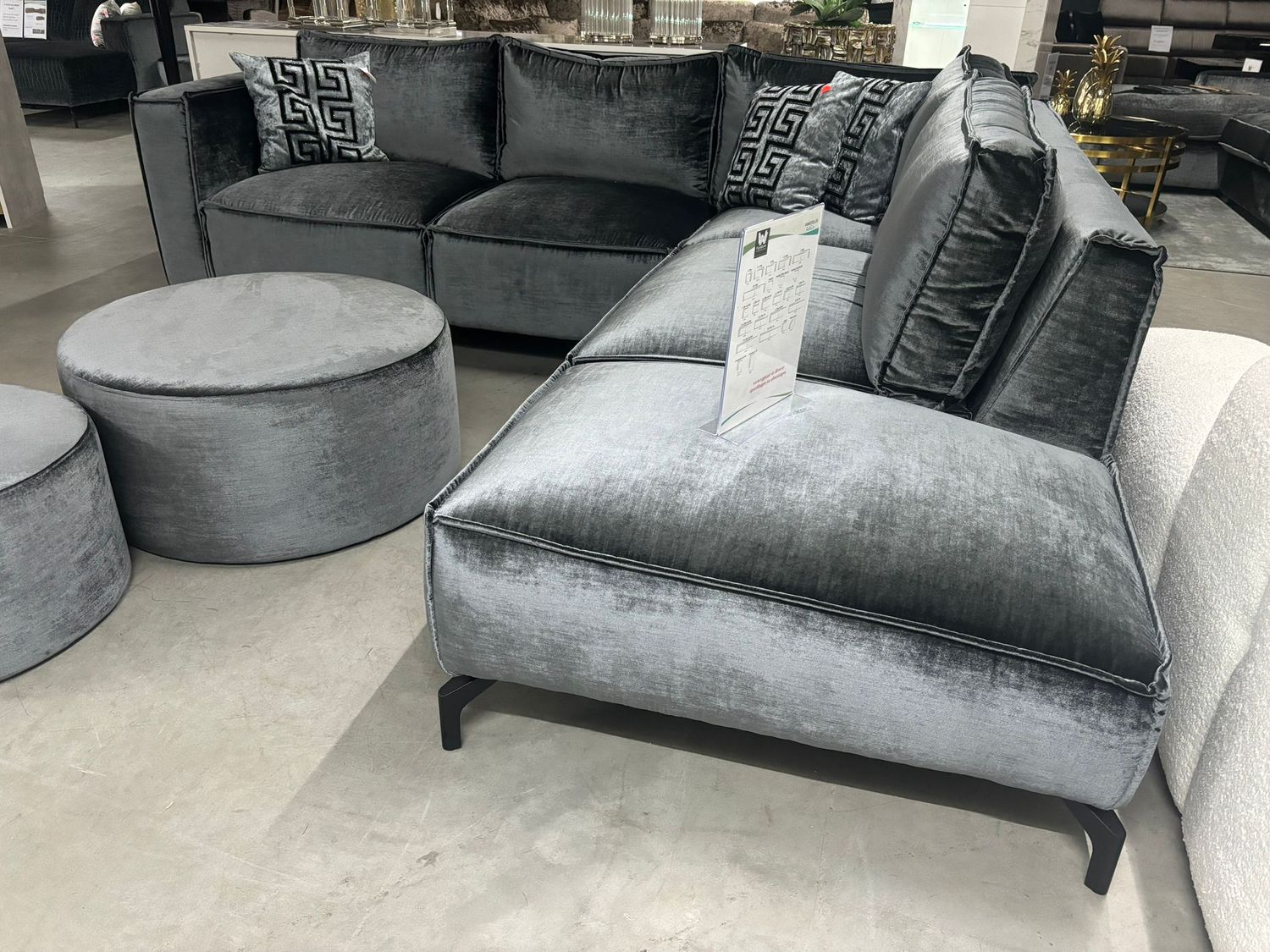 Robin | kemer 806 antraciet velvet | lounge Links of Rechts | Maatwerk