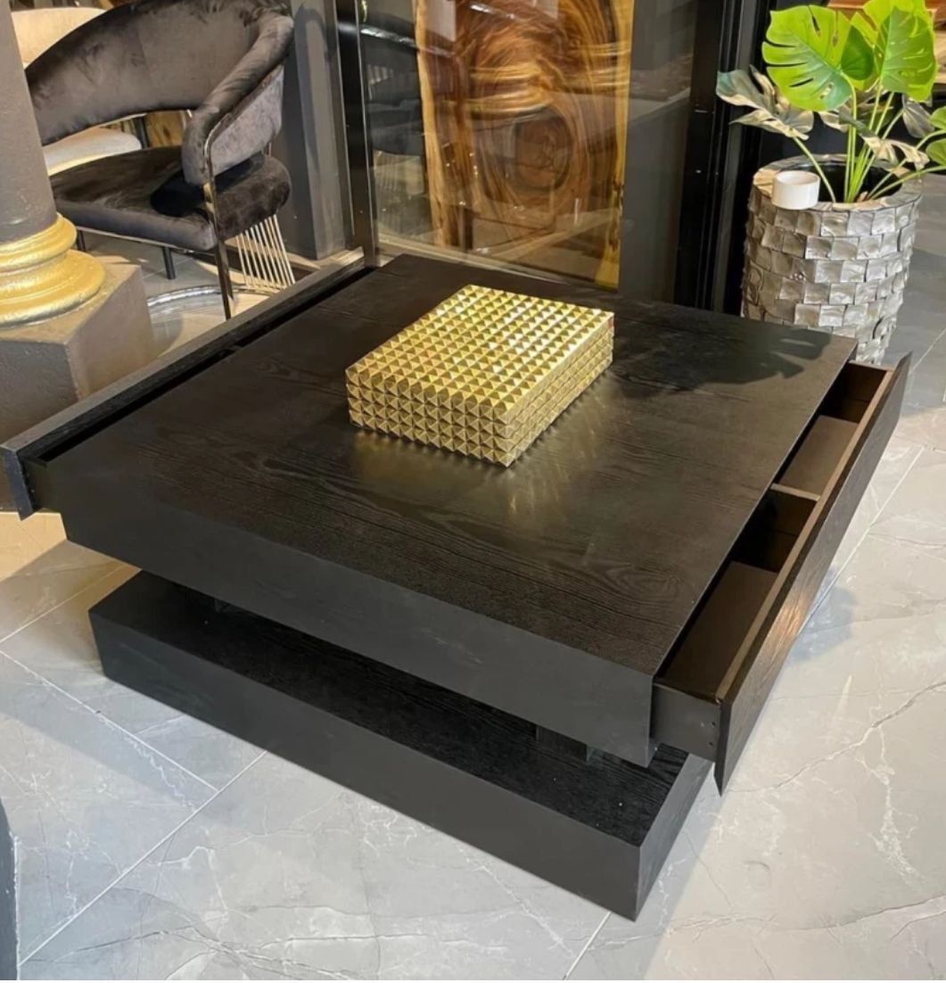 Salontafel Toledo, Cream of zwart veneer, met lade!