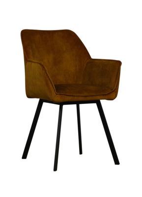 Stoel Stella . Adore 132 Gold/ Adore 67 Antraciet. Met arm leuning.