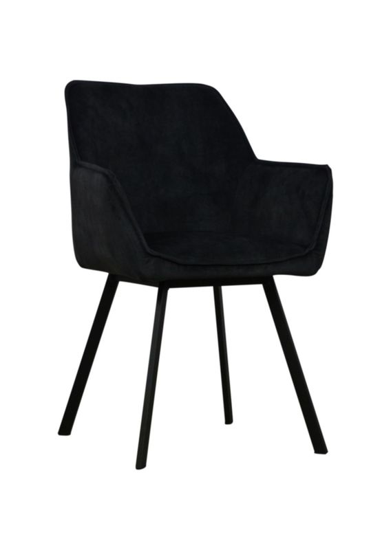 Stoel Stella . Adore 132 Gold/ Adore 67 Antraciet. Met arm leuning.