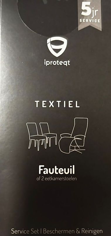 Wilt u 5 jaar lang zorgeloos genieten met de beste vlekken- en constructieservice? Bestel 1 kit voor 2 eetkamer stoelen.
