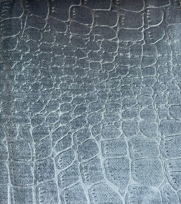 Velvet glim stofstaal - Croco 606 Zilver Grijs