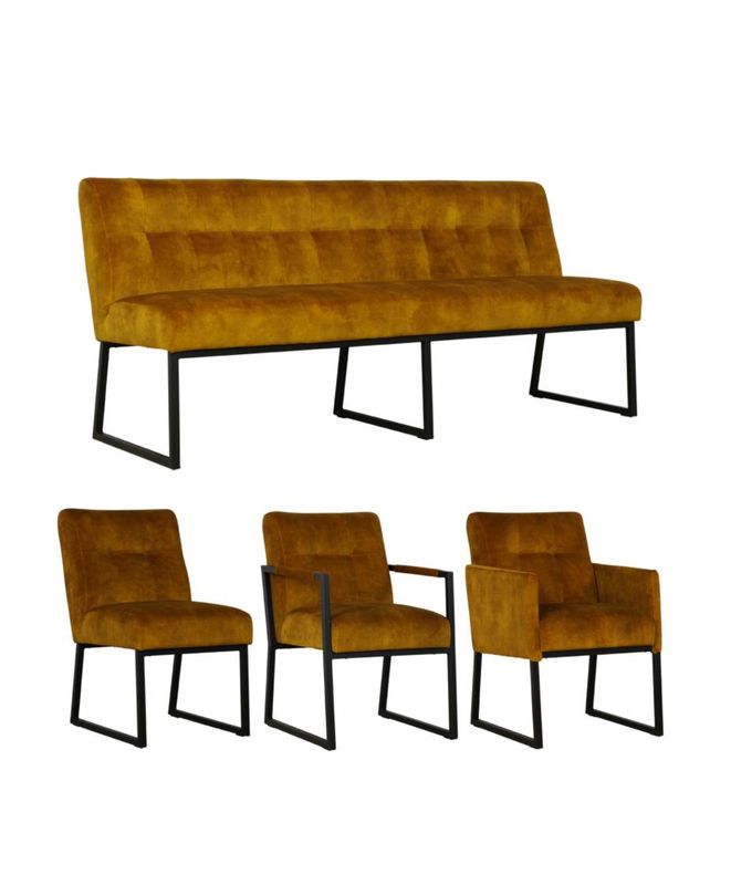 Kira Serie - Eetkamer stoelen + Bank