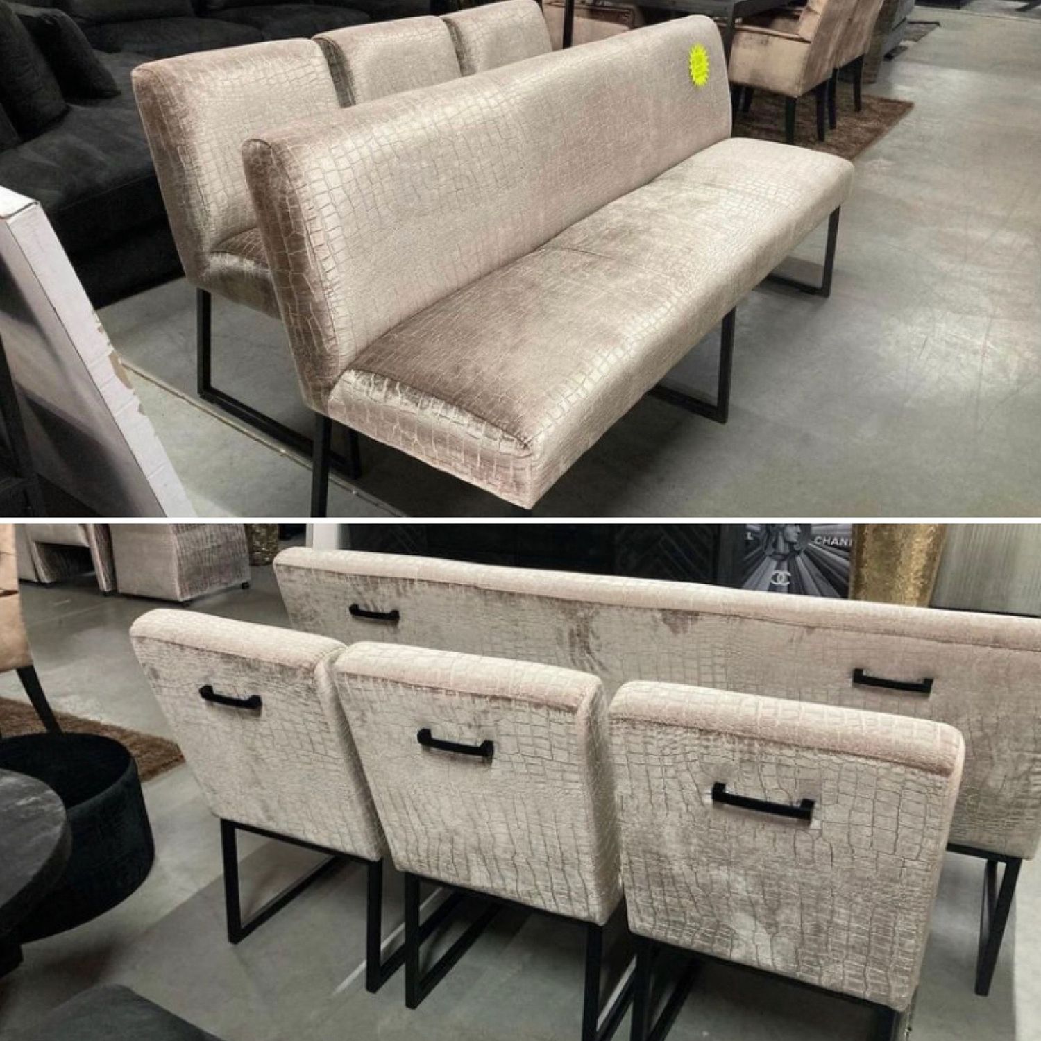 Kimi Croco Serie - Eetkamer stoelen + Bank