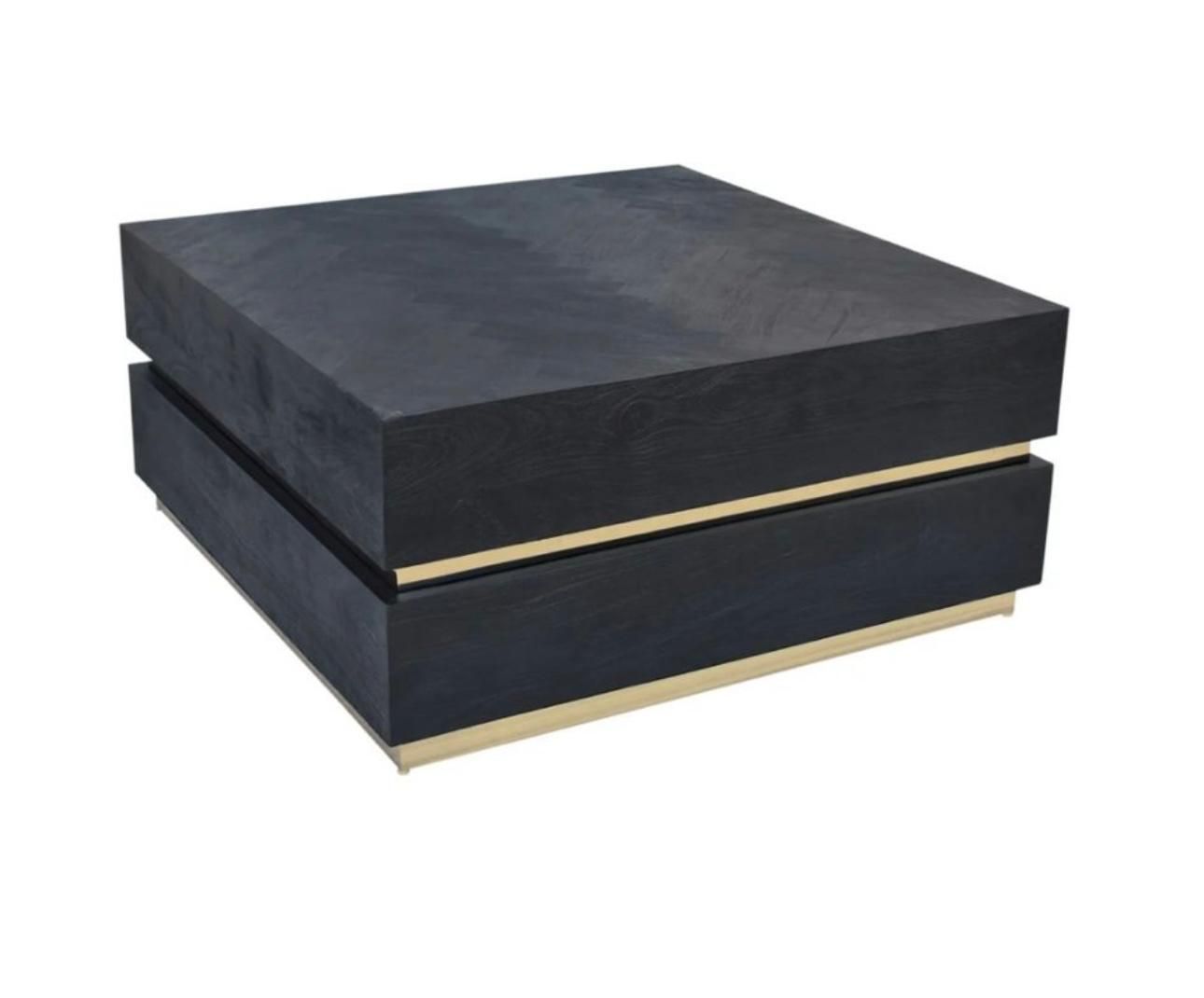 Salontafel Bonero Bonito - 100x100x45 cm - Silver of Gold Line - Visgraat Zwart