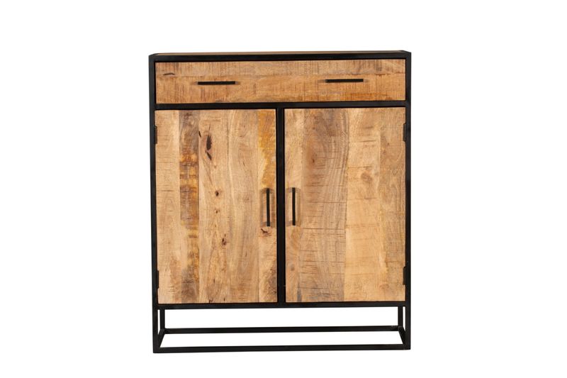 Kabinet kast Denver | Mangohout en staal | 100 cm
