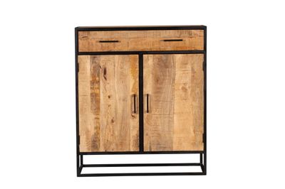 Kabinet kast Denver | Mangohout en staal | 100 cm