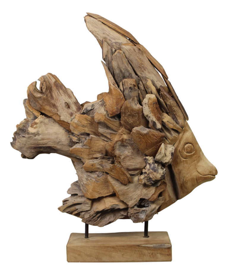 HSM Collection-Decoratie Vis -45x11x55-Naturel-Teak