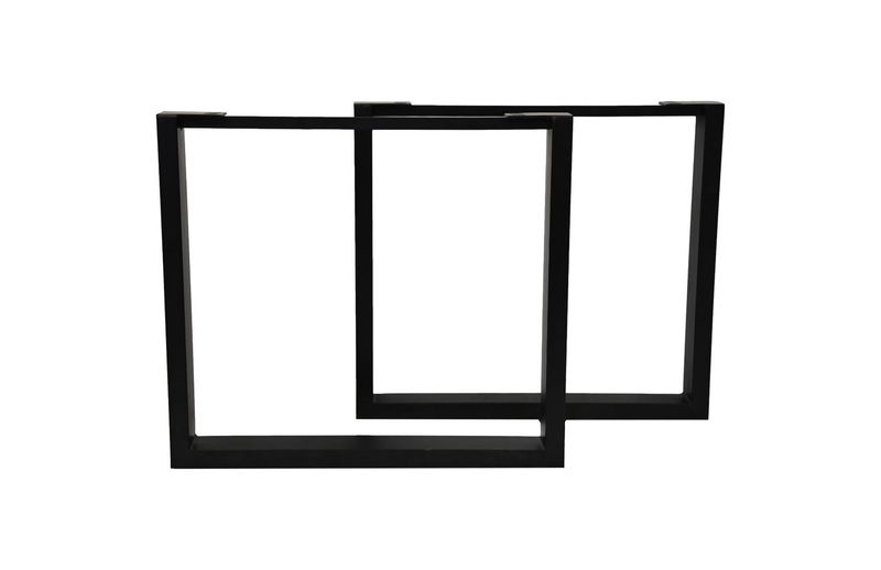 HSM Collection-Tafelpoot Model U S/2-80x10x72 (75x25mm)-Zwart-Metaal