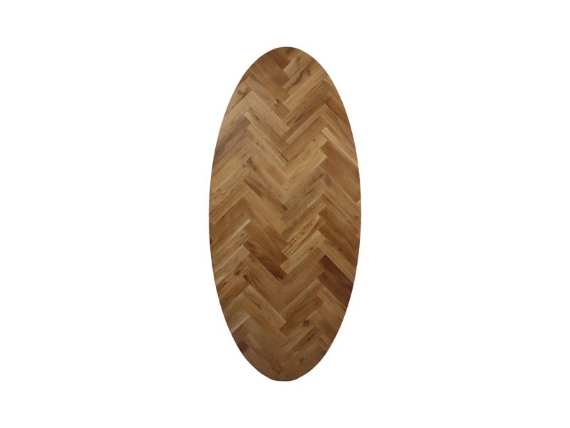 HSM Collection-Ovaal Tafelblad Fishbone-200x100x4-Naturel-Eiken