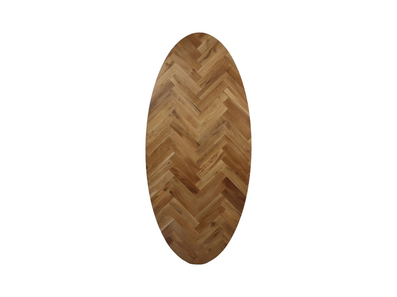 HSM Collection-Ovaal Tafelblad Fishbone-220x110x4-Naturel-Eiken