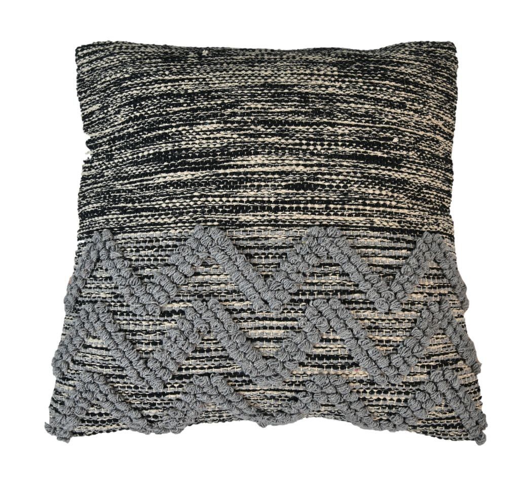 HSM Collection-Sierkussen -45x45-Grijs/Zwart-Katoen