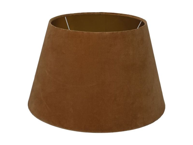 HSM Collection-Ronde Lampenkap Conisch-ø35-ø52x32-Beige/Goud-Stof