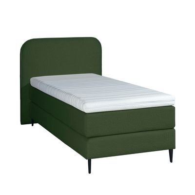 Mörgenn Bouclé Eenpersoons Boxspring Groen 90x210 Mörgenn Bouclé Eenpersoons Boxspring Groen 90x210