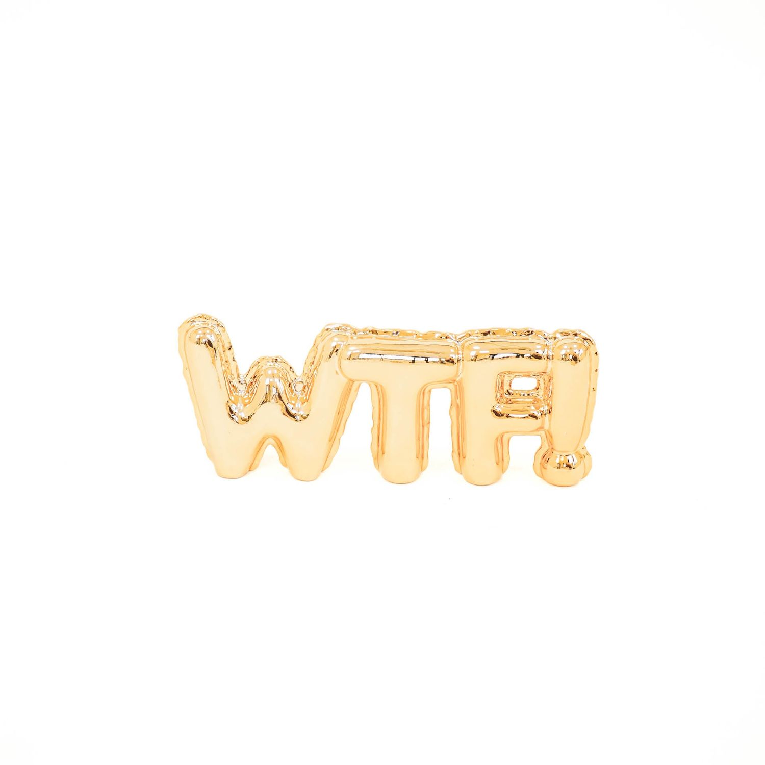HV Balloon ornament &#39;WTF!&#39;- 25x83,5x10cm - Gold