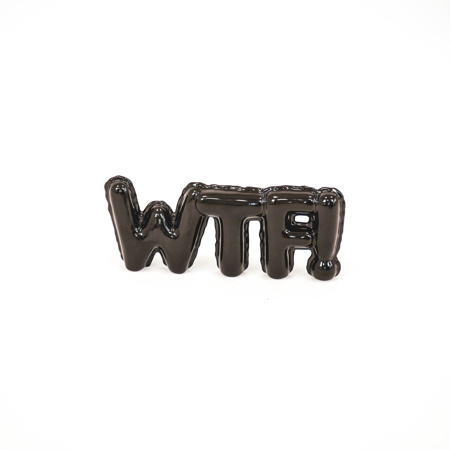 HV Balloon ornament &#39;WTF!&#39; - 25x83,5x10  cm - Black