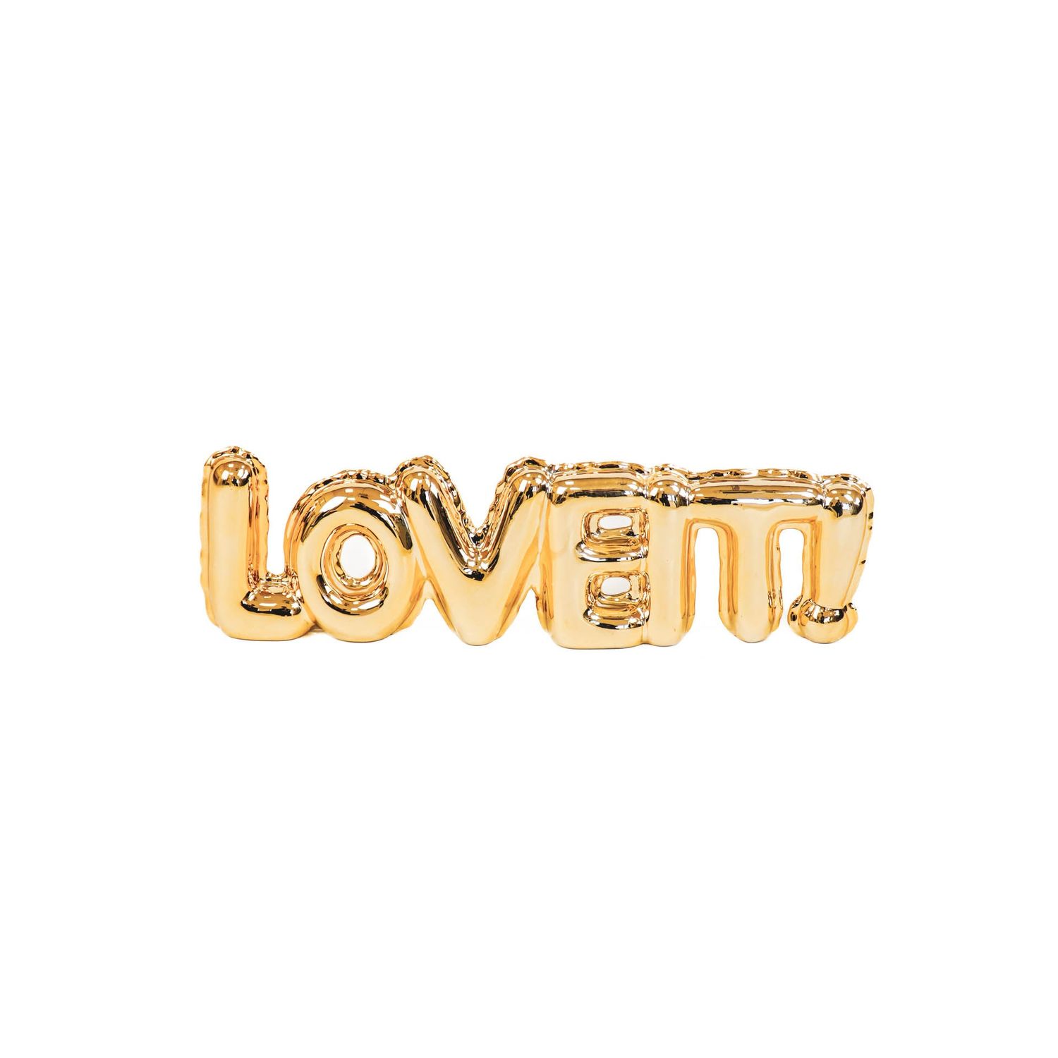 HV Balloon ornament &#39;Love it!&#39;- 33,5x3,5x10 cm - Gold